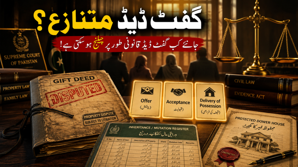 valid gift in Pakistan Supreme Court gift deed case