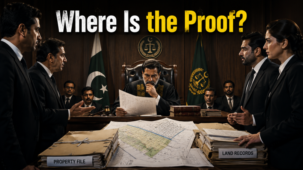 Court examining illegal possession of property in Pakistan evidence