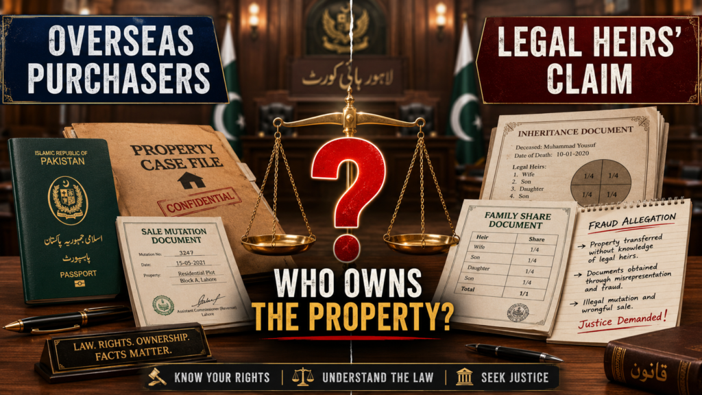 overseas Pakistani property dispute parties arguments