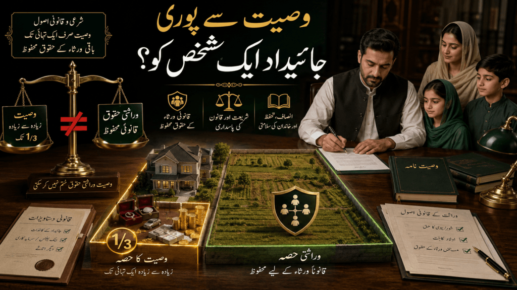 Muslim will one third rule and legal heirs inheritance in Pakistan