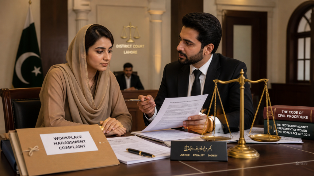 Women harassment law in Pakistan workplace harassment Supreme Court case illustration