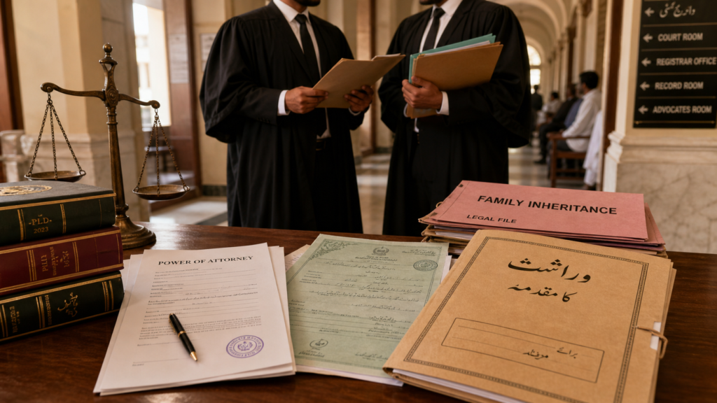 power of attorney law in Pakistan family property dispute