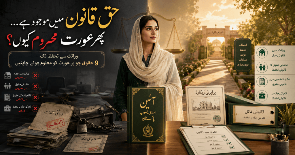 Female rights in Pakistan covering inheritance, property, marriage, workplace protection and access to justice