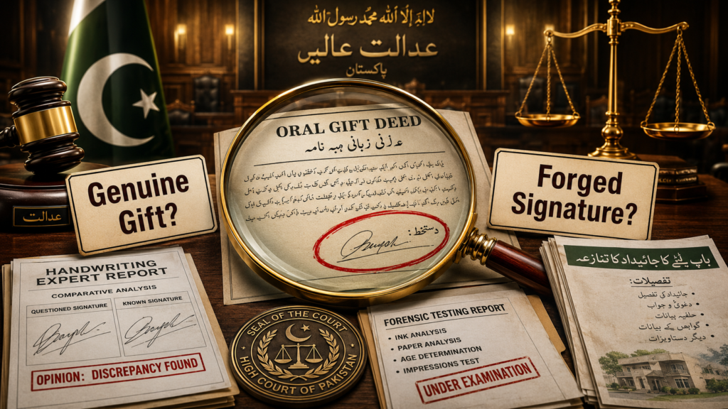 forged gift deed evidence in rejection of plaint in Pakistan
