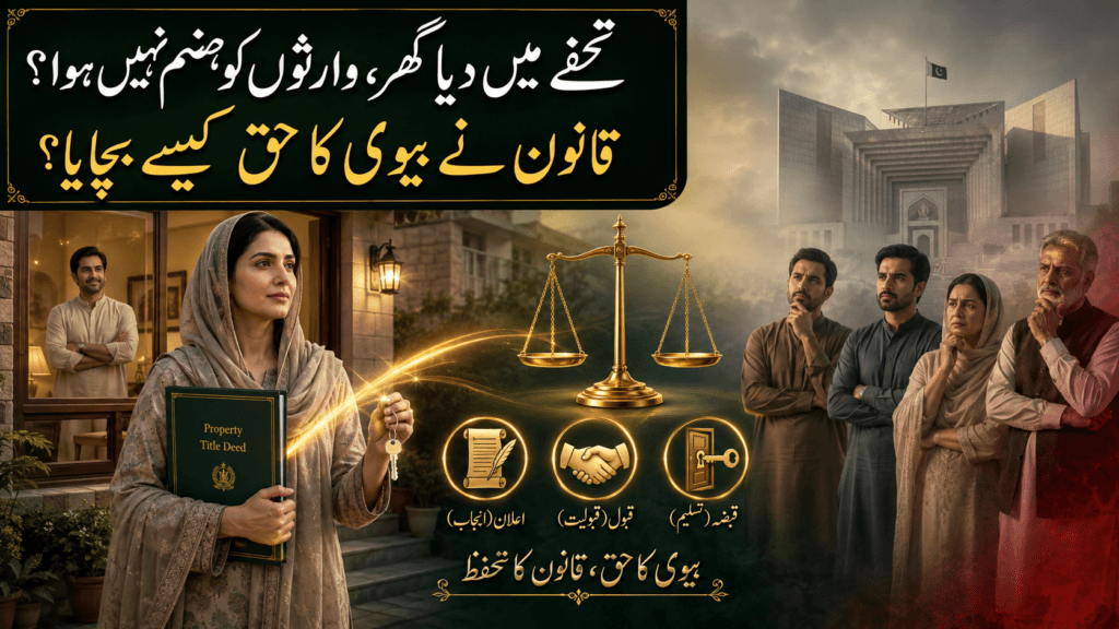 Gift for wife Pakistan Supreme Court ruling on husband gifting house and remaining in possession