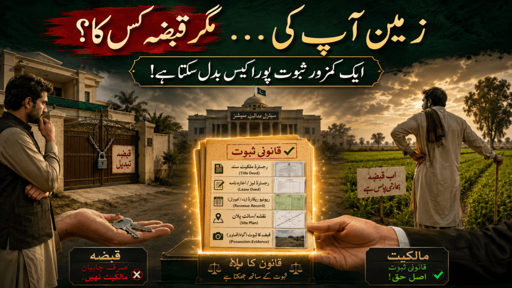 Illegal Possession of Property in Pakistan – Ownership and Evidence Illegal Possession of Property in Pakistan legal evidence and property dispute