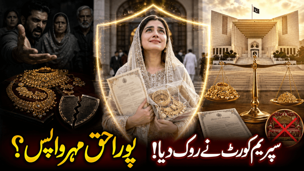 Khula Law in Pakistan Supreme Court case limiting return of 15 tolas dower to 3.75 tolas