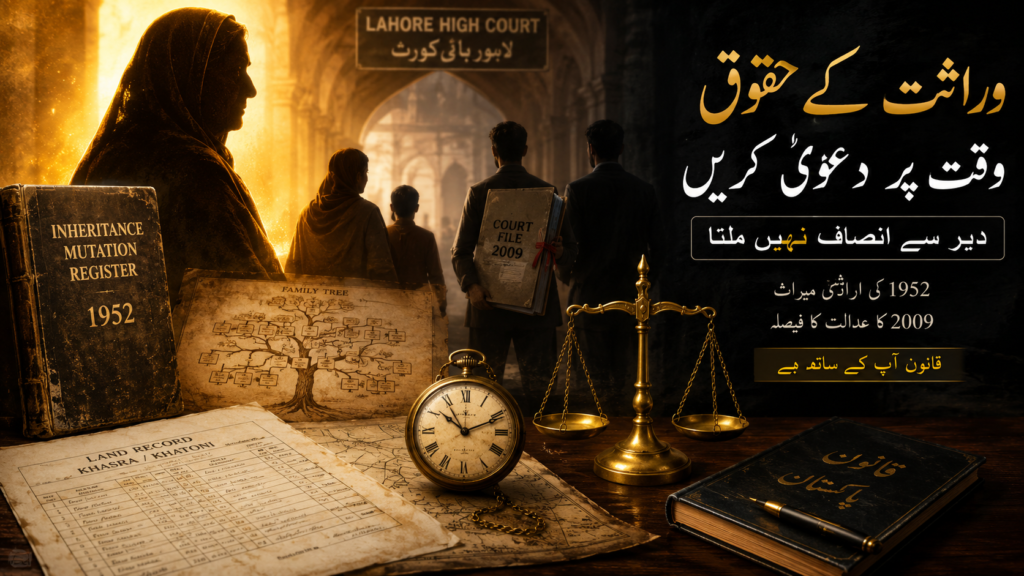 Limitation in inheritance cases in Pakistan shown through old mutation and delayed family claim