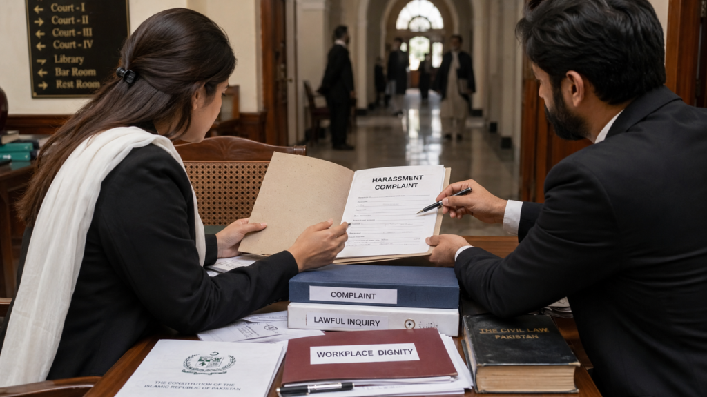 misuse of women harassment act in workplace complaint Pakistan