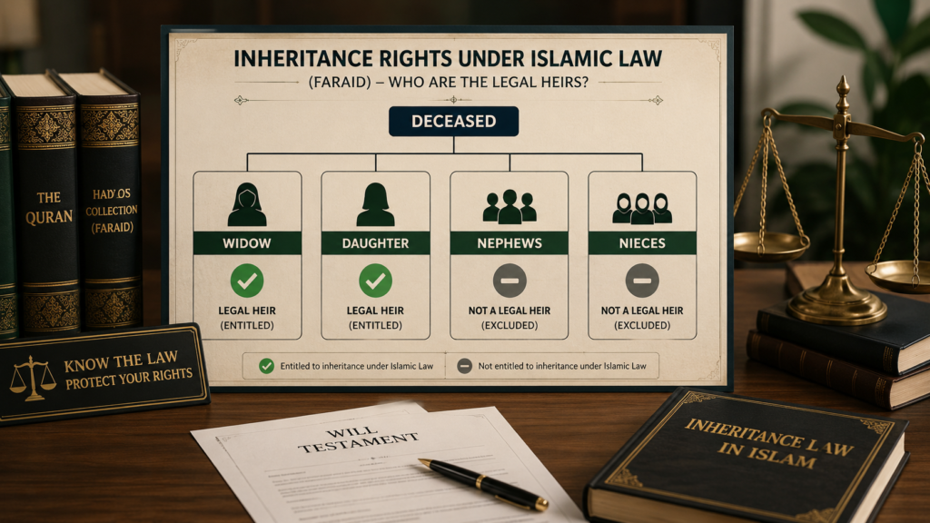 niece and nephew inheritance under Hanafi law Pakistan