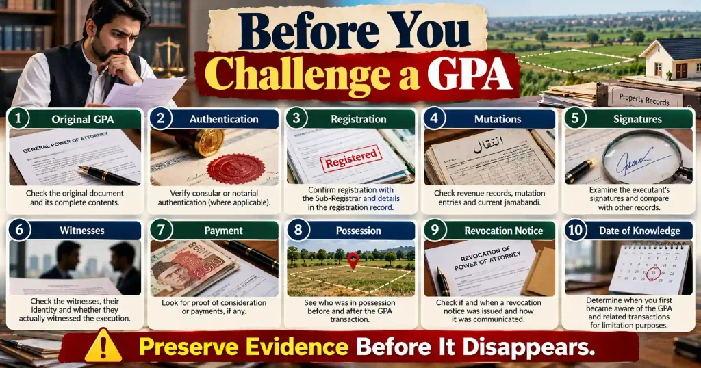 General power of attorney in Pakistan evidence checklist for property disputes