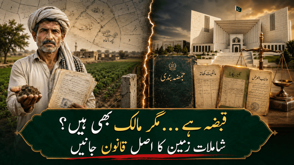 Farmer facing Supreme Court revenue records in a Shamilat Land ownership dispute