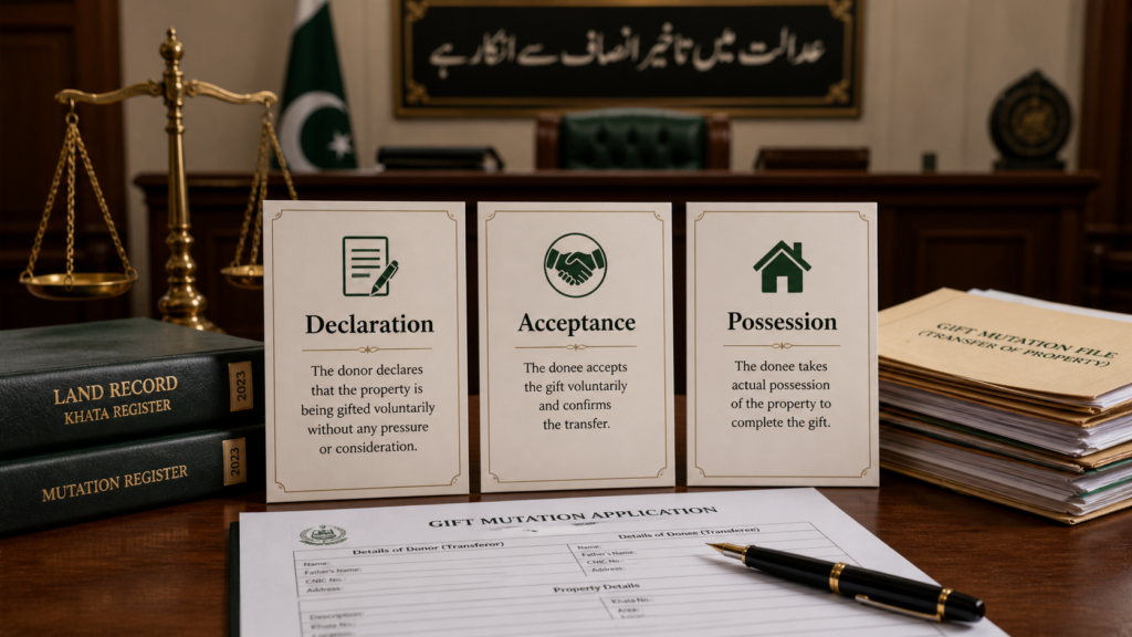 cancellation of gift deed in Pakistan declaration acceptance possession