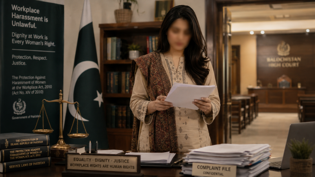 women harassment act Balochistan High Court workplace harassment judgment