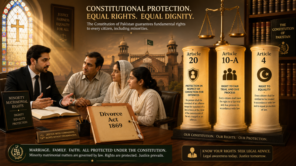 Christian Divorce in Pakistan with Article 20 and fair trial protection