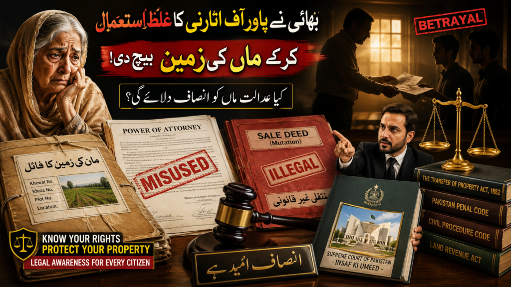 Power of Attorney Misuse in Pakistan and illegal sale mutation of a woman’s land