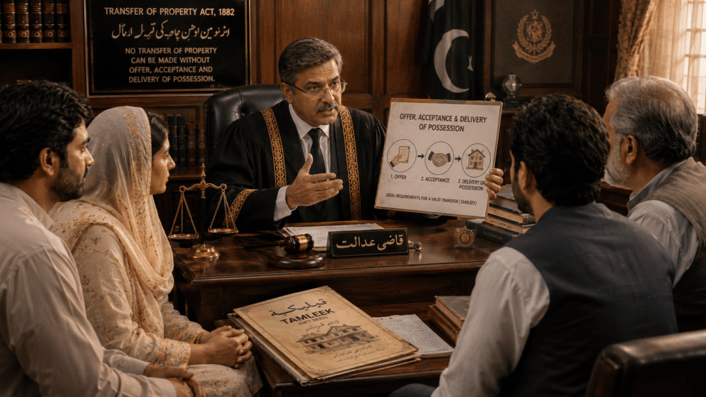 Essential ingredients of Tamleek Law in Pakistan.