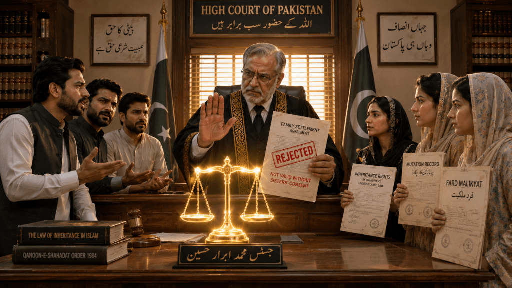 Family Settlement in Pakistan without sisters consent