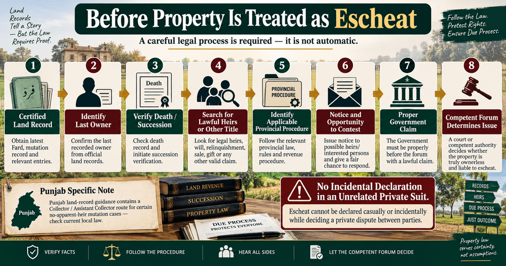 Escheat Property in Pakistan lawful procedure and independent proceedings