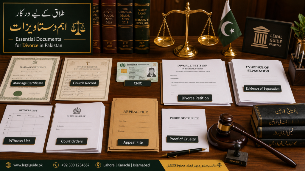 Christian Divorce in Pakistan document checklist for matrimonial case