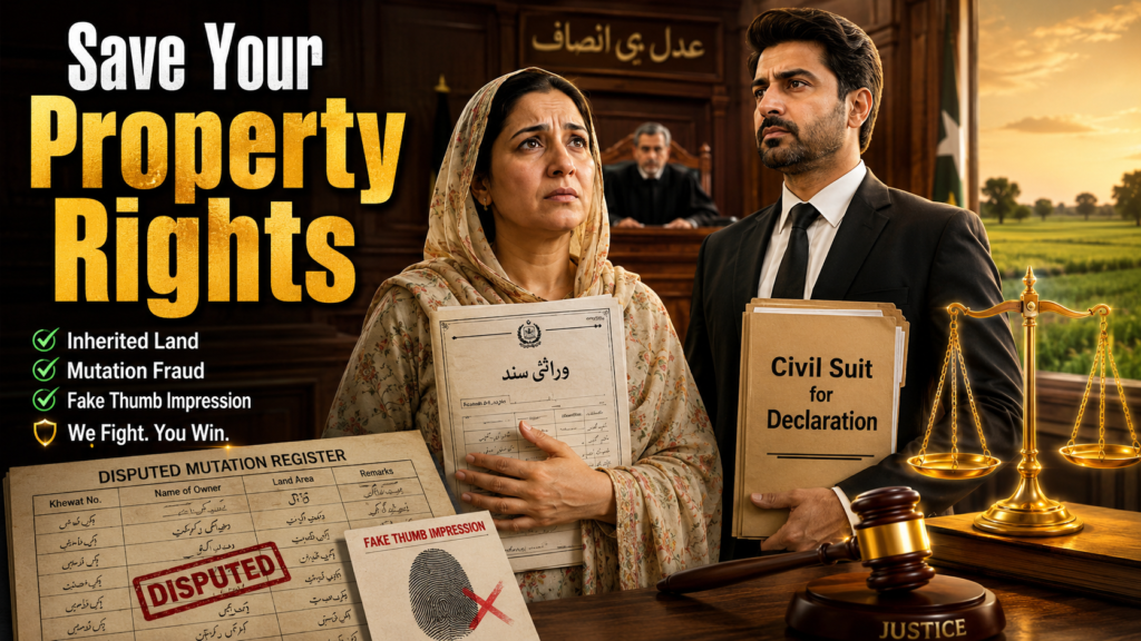 Civil Suit for Declaration for property rights in Pakistan