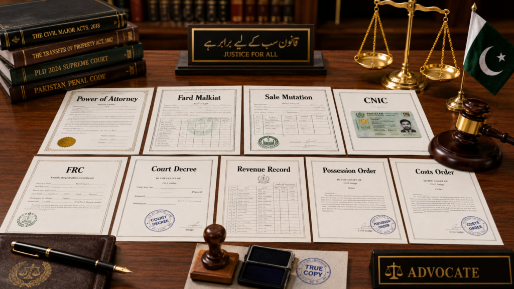 Power of Attorney Misuse in Pakistan Documents Checklist Documents checklist for Power of Attorney Misuse in Pakistan property case