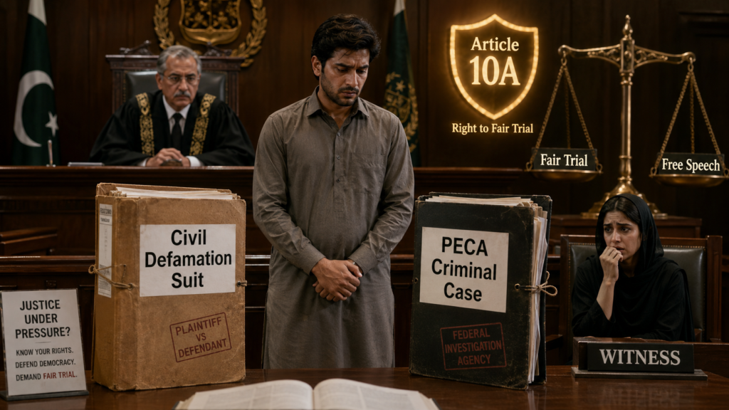 Article 10A Fair Trial and PECA Criminal Defamation Fair trial and freedom of speech in Pakistan with civil and criminal defamation cases