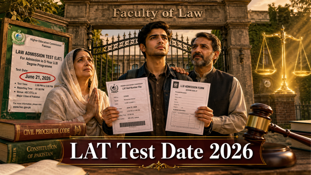 LAT test date 2026 HEC Law Admission Test guide for LLB students in Pakistan