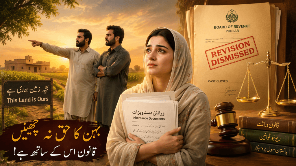 Sister’s share in Partition of Inherited Land in Pakistan Partition of Inherited Land in Pakistan, protecting the sister’s inherited share from possession claims