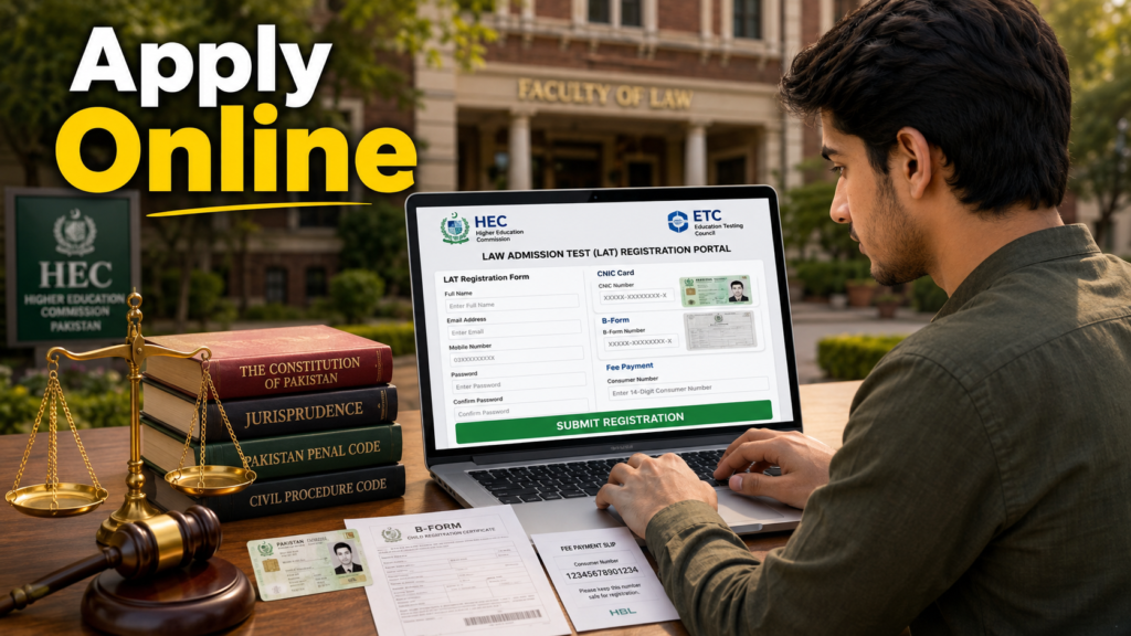 How to apply online for LAT test date 2026 through HEC ETC