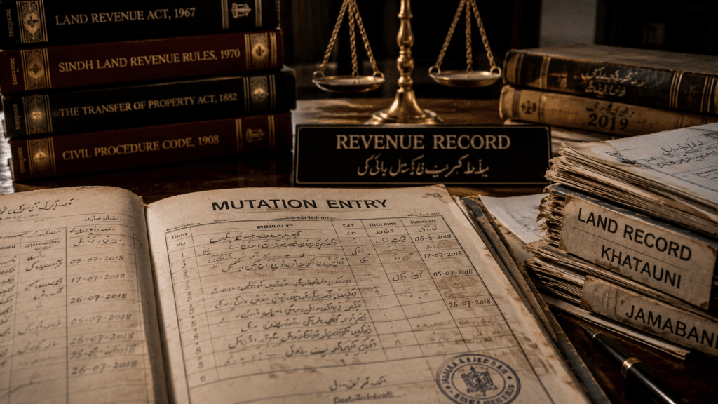 Property Ownership Dispute in Sindh and mutation entry law