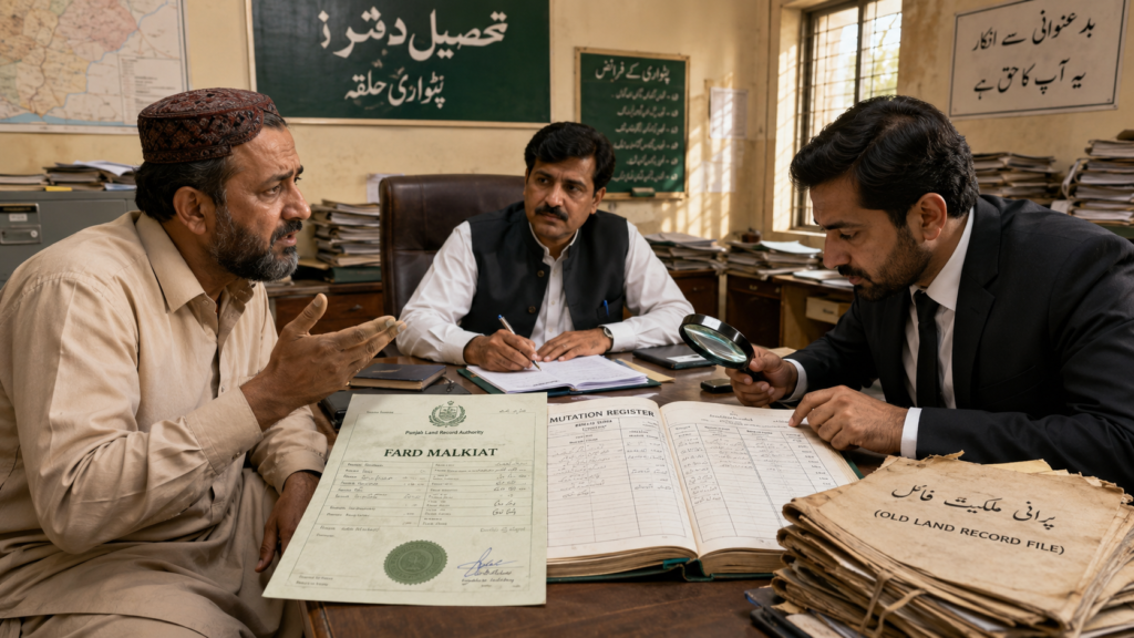 Mutation Record in Fake Sale Deed Dispute Fake Sale Deed in Pakistan with mutation register and land record dispute