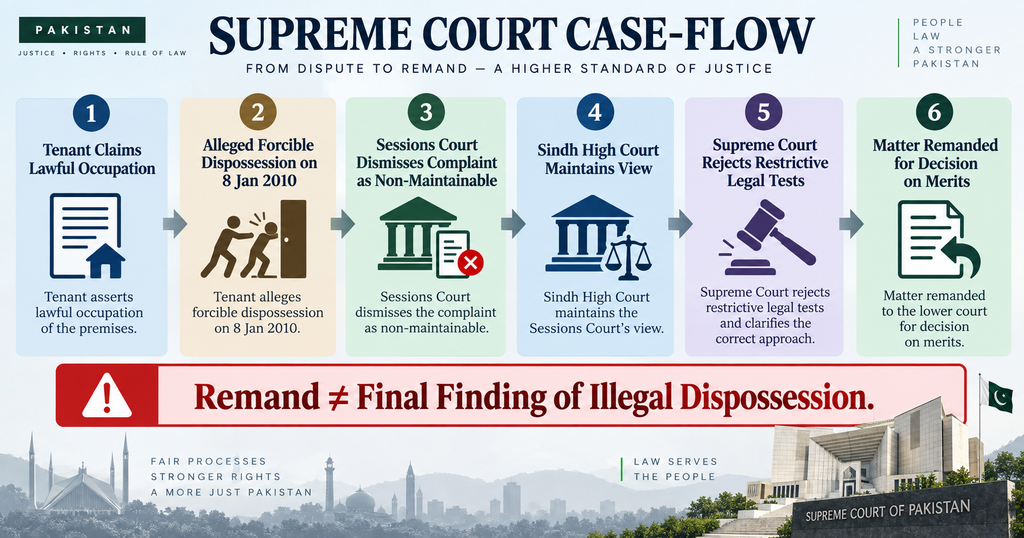 2016 SCMR 1931 illegal dispossession case timeline and Supreme Court remand
