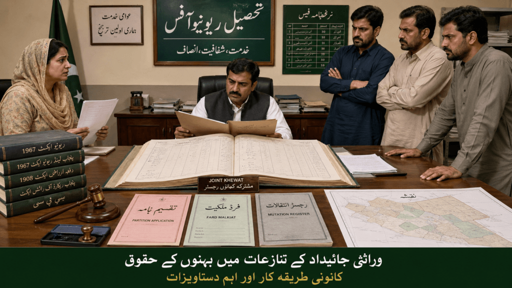 Joint Khewat record in Partition of Inherited Land in Pakistan Partition of Inherited Land in Pakistan with joint Khewat record and revenue officer