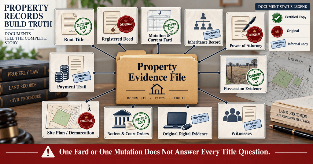 Property Dispute Law in Pakistan evidence checklist for ownership possession and litigation