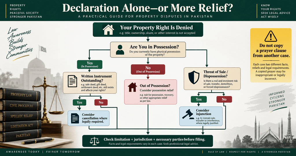 Civil Suit for Declaration consequential relief decision tree
