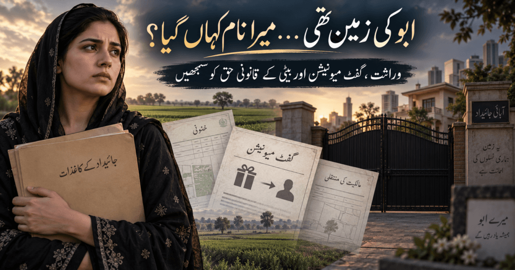 Daughter share in father property in Pakistan and disputed gift mutation rights