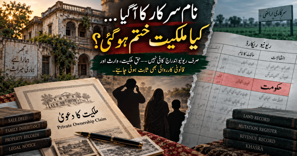 Escheat Property in Pakistan Government revenue entry and family ownership dispute