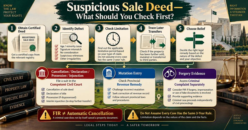 Forum and limitation path for challenging a fake registered sale deed