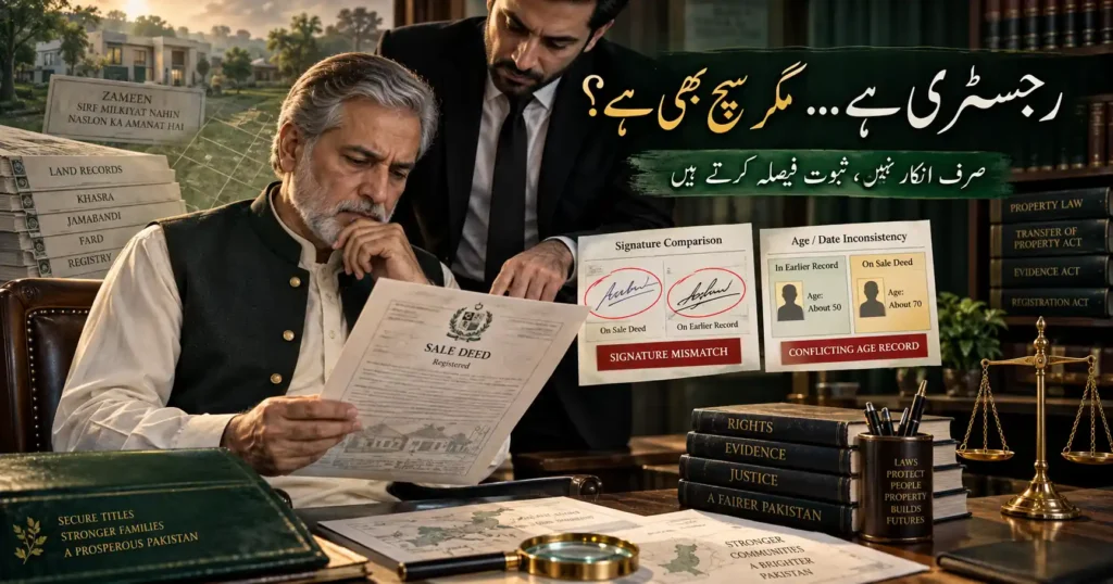 Fake Sale Deed in Pakistan evidence before a registered property deed challenge