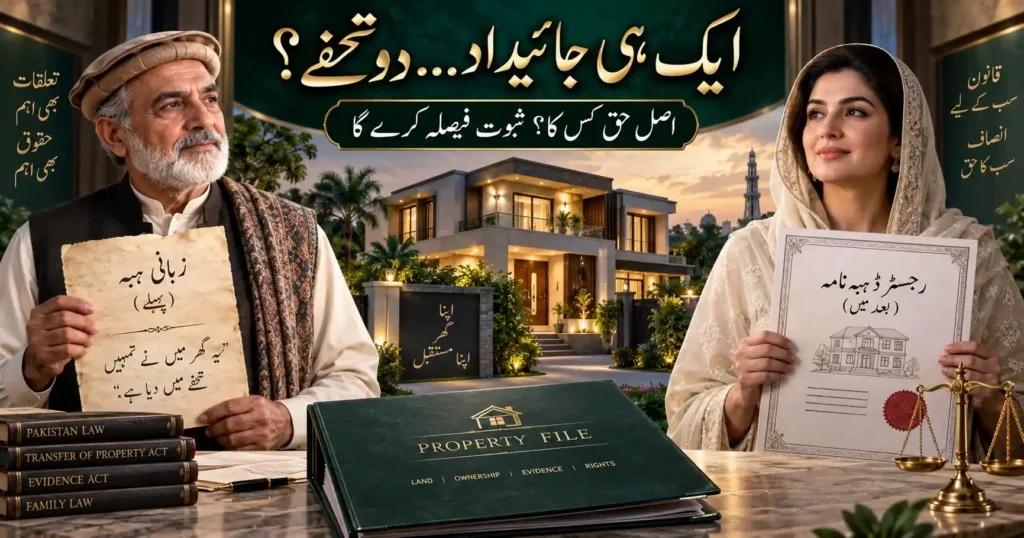 Gift in Pakistan oral hiba dispute over 50% property and later gift deed