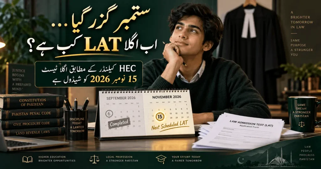 LAT Test Date 2026 next HEC Law Admission Test 15 November