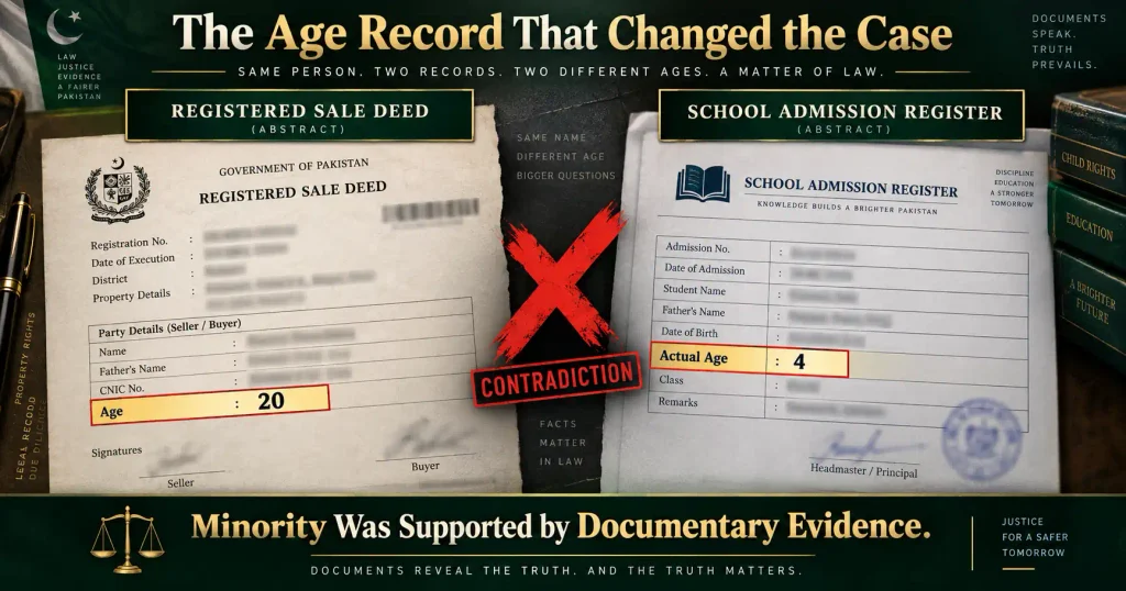 Minor age record exposing a suspicious registered property sale deed