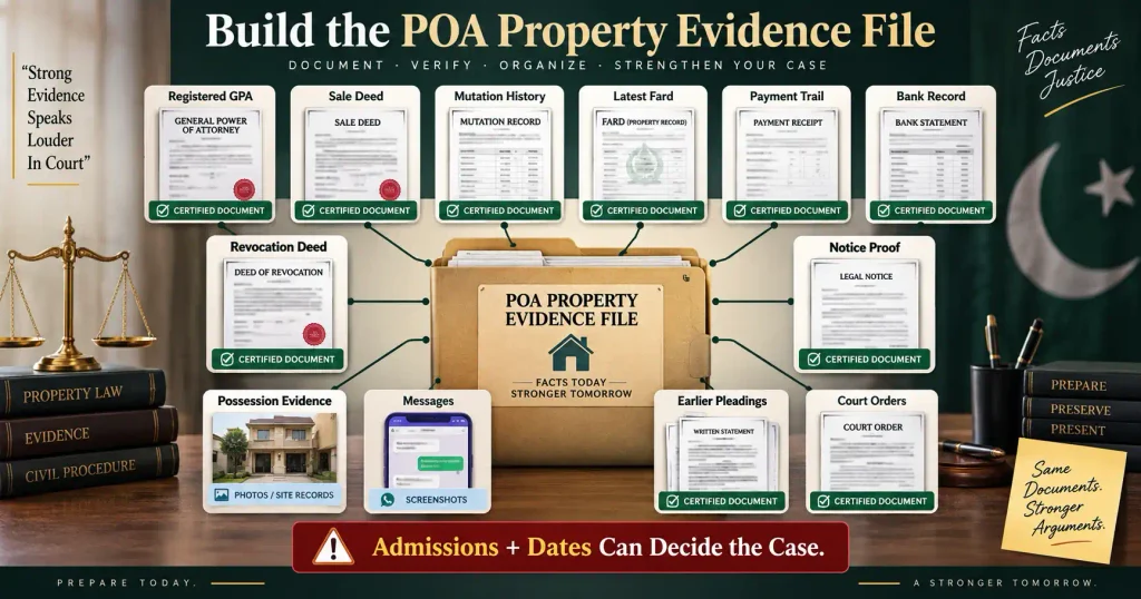 Evidence checklist for disputed power of attorney property transfer