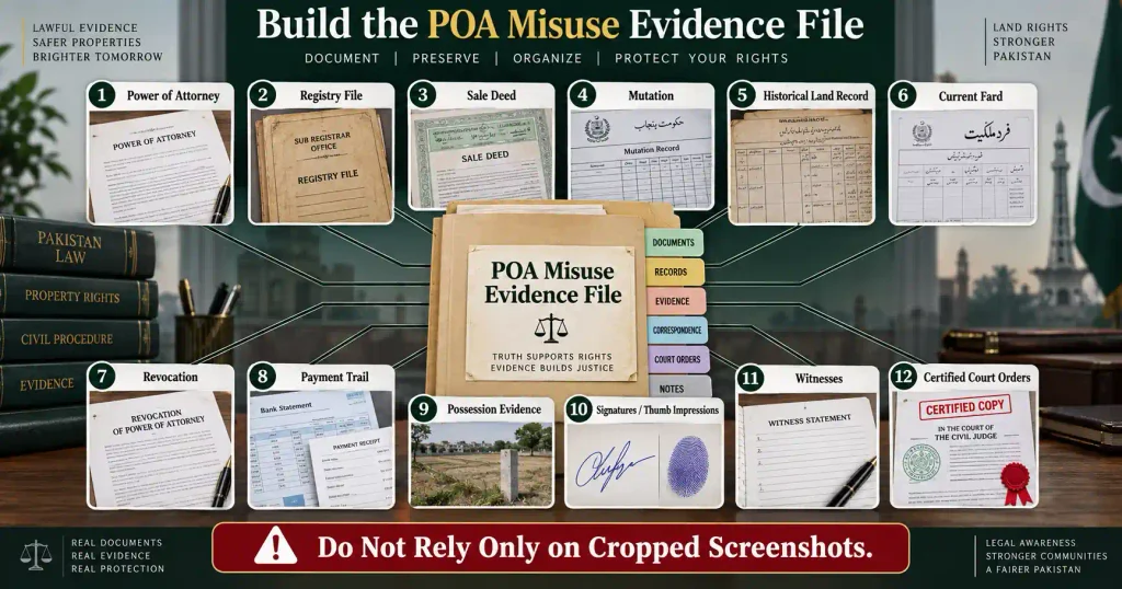 Evidence checklist for challenging misuse of a power of attorney