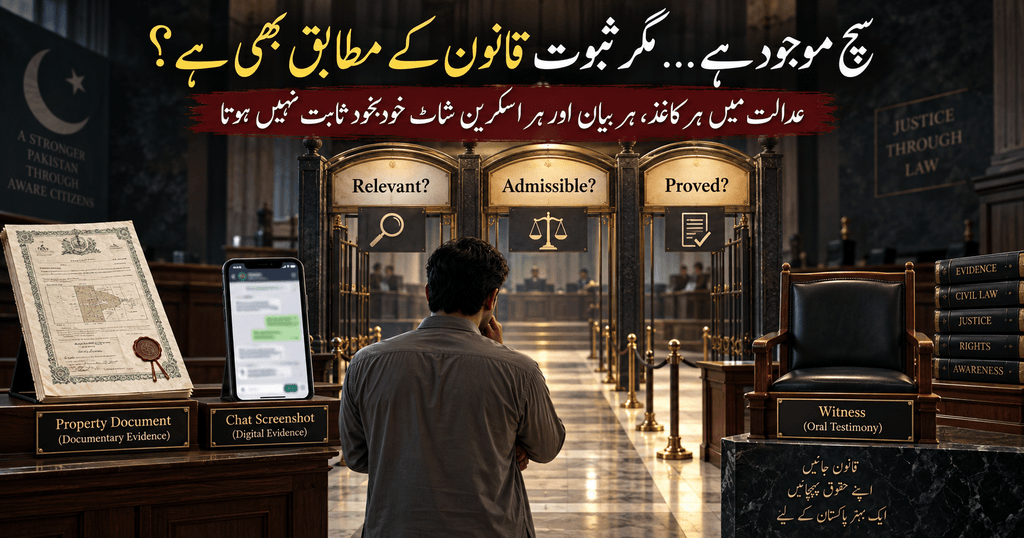 Qanun e Shahadat Order evidence proof rules in Pakistan