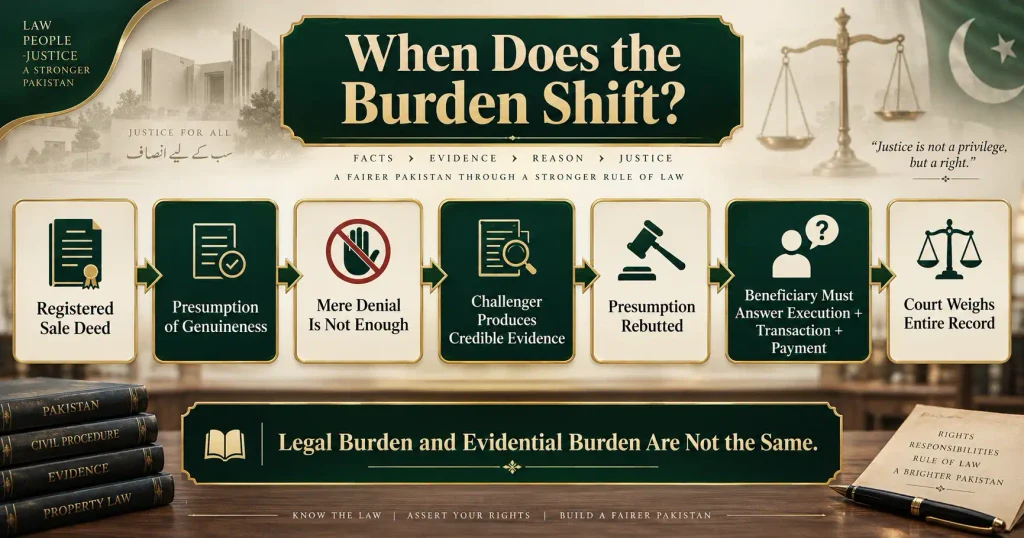 Burden of proof shift in a Fake Sale Deed in Pakistan dispute