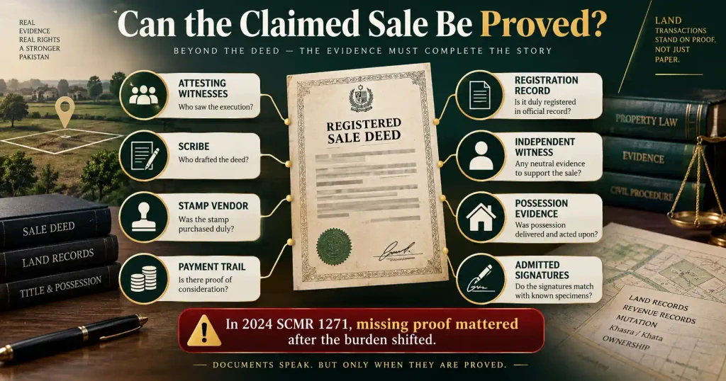 Witness and payment evidence checklist for disputed sale deed execution
