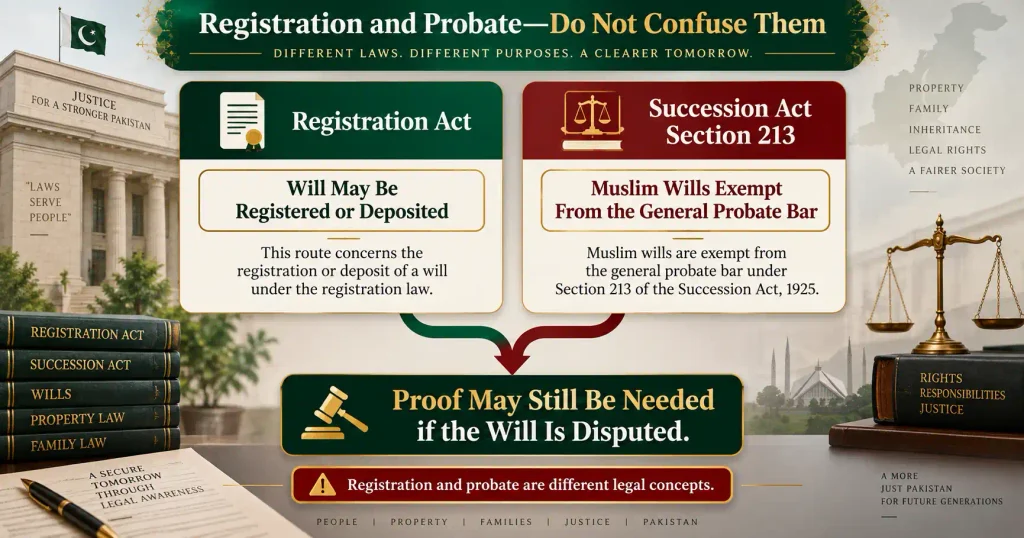 Will registration and probate rules for Muslim wills in Pakistan compared