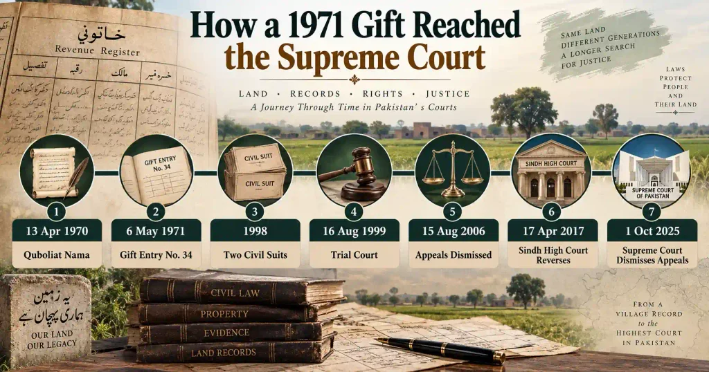 2026 SCMR 855 timeline from 1970 exchange to Supreme Court ruling